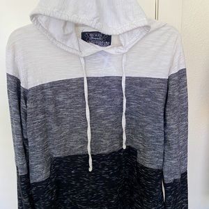 Hooded long sleeve cotton t shirt